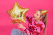 Picture of FOIL BALLOON STAR HAPPY BIRTHDAY GOLD 18 INCH